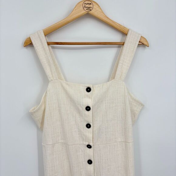 Madewell White Midi Dress with Black Buttons - Picture 5 of 11